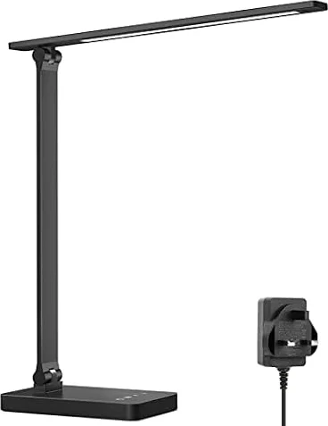 Lepro Desk Lamp, 750lm LED Desk Lamp with Power Adapter, Dimmable, Eye-Care
