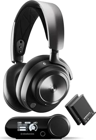 SteelSeries Arctis Nova Pro Wireless - Multi-System Gaming Headset (PS & PC/Switch + Bluetooth) - Unlimited Battery Life; 2 Hot-Swap Batteries - Active Noise Cancellation - ClearCast Gen2 Mic