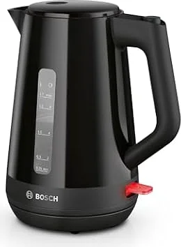 Bosch MyMoment Delight Cordless Electric Cordless Kettle TWK1M123GB, Black | Fast Boil, 1.7 Litres, 360° Base, Integrated Limescale Filter, Cord Storage, 3000W