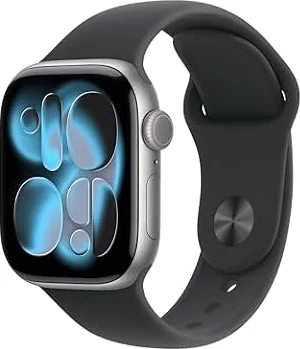 Apple Watch Series 11 GPS 42mm Smartwatch with Space Grey Aluminium Case with Black Sport Band S/M. Sleep Score, Fitness Tracker, Health Monitoring, Always-On Display, Water Resistant