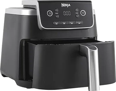 Ninja 4.7L Air Fryer Pro, Black, AF140UK | 2,000W single-drawer air fryer with 4 settings, non-stick drawer & Crisper Basket. Cook up to 2 portions from frozen.