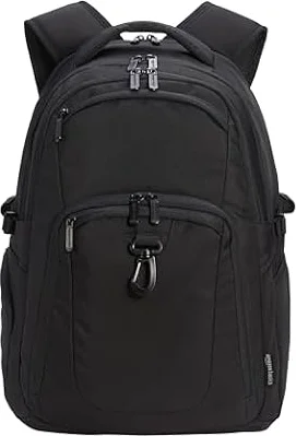 Amazon Basics 17-Inch Laptop Backpack for Travel, School and Work, Black