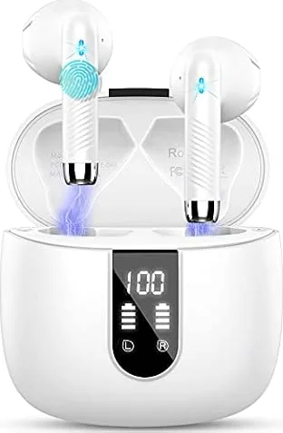 Wireless Earbuds, Bluetooth 5.4 Headphones NEW Wireless Headphones with 4 ENC Mic, 56H Bluetooth Earphones in Ear Noise Cancelling Deep Bass, Mini Ear Buds Bluetooth Earbuds IP7 Waterproof LED Display