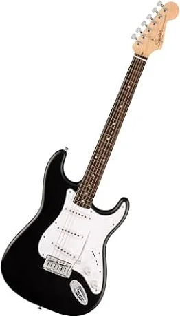 Squier by Fender Debut Stratocaster Beginner Electric Guitar, Black