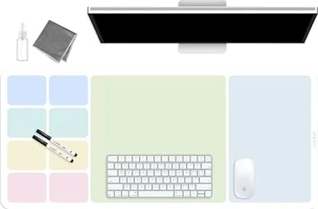 LOUKIN Erasable Dry Erase Desk Mat, Reusable Writing Desk Protector 32x14