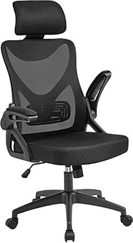 Yaheetech Ergonomic High Back Padded Office Chair with Lumbar Support Black