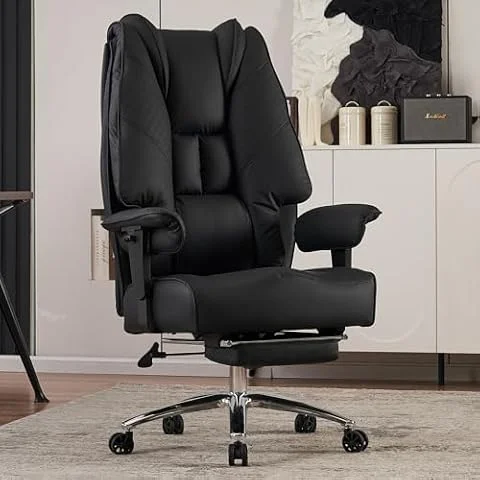 Ergonomic Executive Office Chair, 14cm Spring Cushion,200kg Capacity,Black