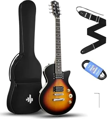 Donner DSC-128 Electric Guitar Beginner, 39'' Solid Body with Bag, Sunburst