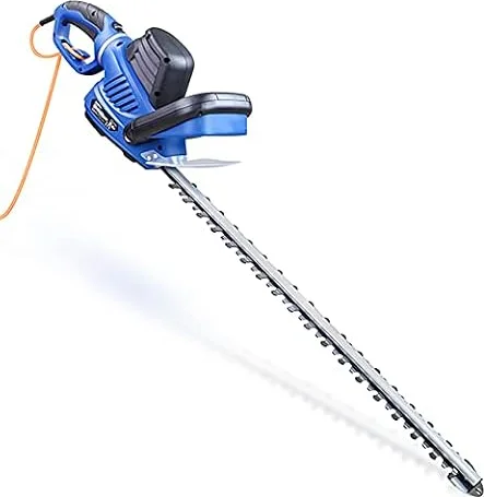 Hyundai 680W Electric Hedge Trimmer, 24" / 61cm Blade, 24mm Cutting Capacity, 180° Rotating 5-Position Handle, 10m Cable, Corded Hedge Cutter, 3 Year Warranty