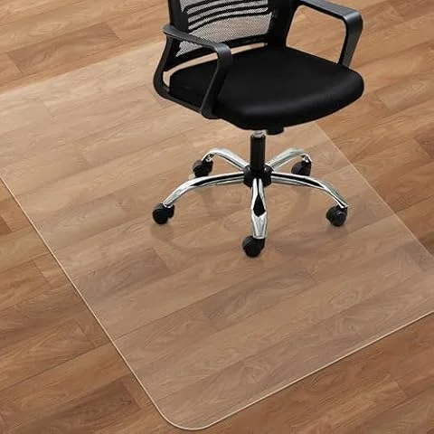 SHAREWIN Office Chair Mat for Hard Wood Floors, 120x75 cm Heavy Duty Anti-Slip Hardwood Floor Protector Rug, Easy Clean