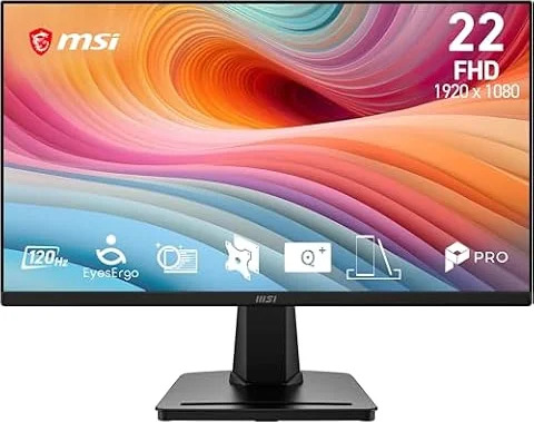 MSI PRO MP225 E12VL | 22-Inch FHD Monitor, 1920x1080 VA, 144Hz, 1ms HDMI 1.4b