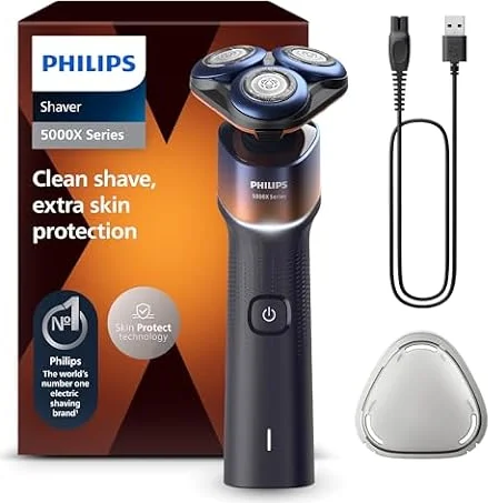 Philips Shaver 5000X Series, Wet and Dry Electric Shaver, Skin Protect Technology, 360 Flexing Head, 1 h Charging/5 min. Quick Charge, P-Cap, Orange, Model X5012/00