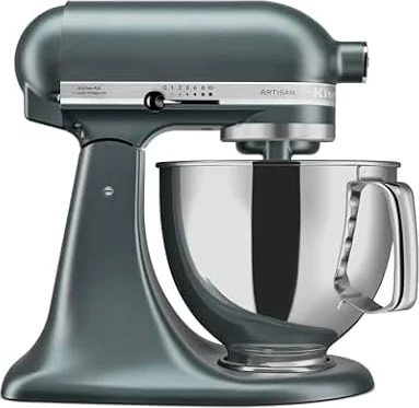 KitchenAid Artisan 5KSM175BJP Tilt-Head Stand Mixer. Includes 4,7L & 3L Bowls, Flex Edge Beater, Dough Hook, Wire Whip & Pouring Shield. Full Metal, 5-Year Guarantee, Juniper.