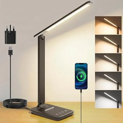 UPXNBOR LED Desk Lamp, Eye-Caring Table Lamp for Home Office & Reading