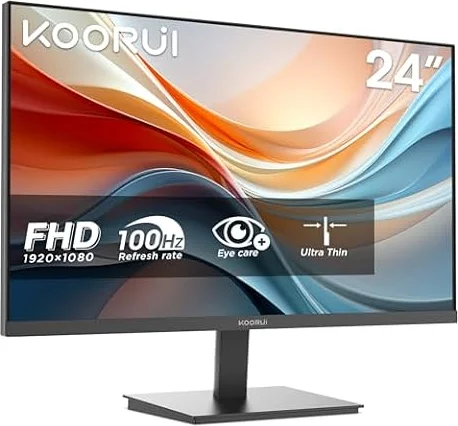 KOORUI E2412F 24 Inch FHD Monitor, Gaming 100Hz, Eye Care, HDMI, VGA