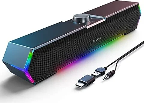 PC Speakers for Desktop with Surge Clear Sound (Black) | Computer Speakers, Clear Audio, Desktop Compatible, Plug and Play, Compact Design