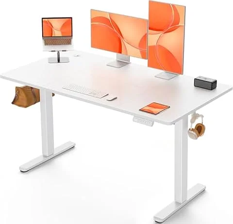 ErGear Electric Standing Desk 120 x 60cm 4 Memory with Splice Board | 72–118cm Lift, 2 Hooks, 80kg Load, Cable management, Smart Pannel, Quiet Motor, Easy Assembly