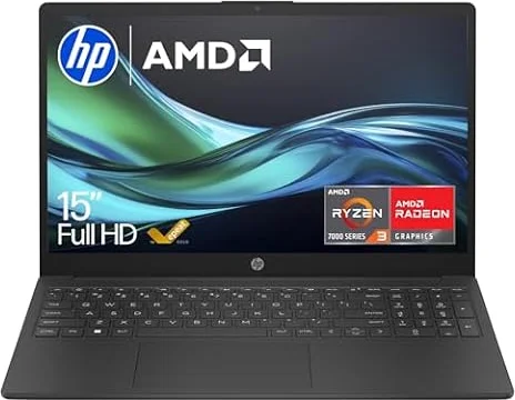HP 15.6” Laptop | AMD Ryzen 3 7320U | 8GB RAM | 256GB SSD | Full HD Screen | Anti-glare | AMD Radeon Graphics | Fast Charge | Dual Speakers | Windows 11 | Up to 11.25hrs Battery | Charger Included
