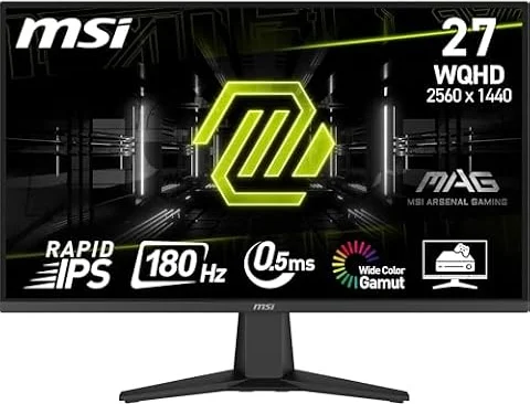 MSI MAG 275QF | 27-Inch,WQHD,2560x1440,Monitor, Rapid IPS,180Hz,0.5ms,HDR,FreeSync™HDMI™ 2.0b,DP 1.2a