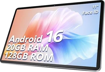 SVITOO Android 16 Tablet 11 Inch with Gemini AI, 20GB RAM 128GB ROM, 90Hz IPS Display, Fast T7250 Octa-Core, 8800mAh, 13MP Camera, Widevine L1, 5G WiFi, GPS, Case Included – Gray