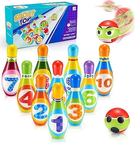 Qukir Bowling Set Kids, Toys for 2 3 4 Year Old Boy Girl Gift for 1-6 Year Olds Boys Toys Age 3-5 Toddler Toys Kids Toys Age 2-6 Outdoor Toy for 1-3 Year Old Learning Toy for 2 Year Old Kid Gifts
