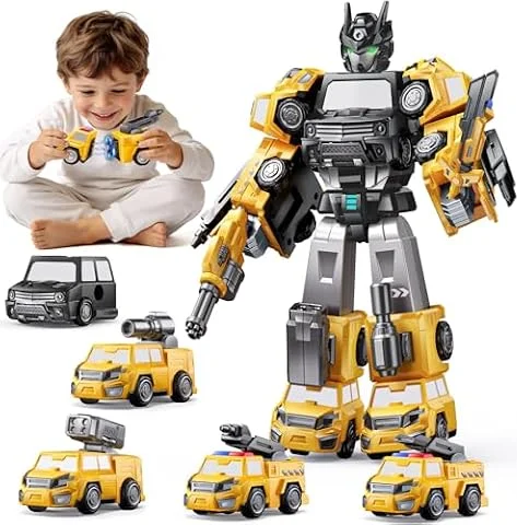 Transforming Boys Toys Age 5 6 7 8,Magnetic Transform Robot Toy for Kids | Christmas Brithday Gifts for 4 5 6 7 8 Year Olds Boy,Truck Stem Toys fot 4-5 5-6 6-7 Year Old Boys