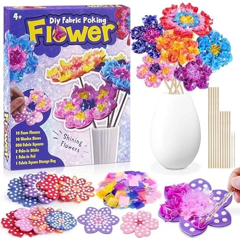 Arts and Craft Kits for Kids Flower Poke-in Art Gifts for Girl Toys Age 5-8