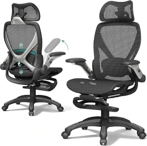 ELABEST X100 Ergonomic Office Chair with Footrest - Full Mesh Desk Chair