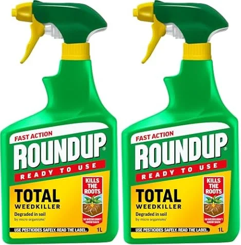 Roundup Total Fast Action Weed Killer, 1 Litre (Pack of 2)