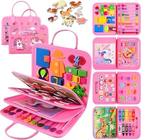ZOOI Busy Book Busy Board Montessori Toys for 1 2 3 Year Old, Toddler Toys
