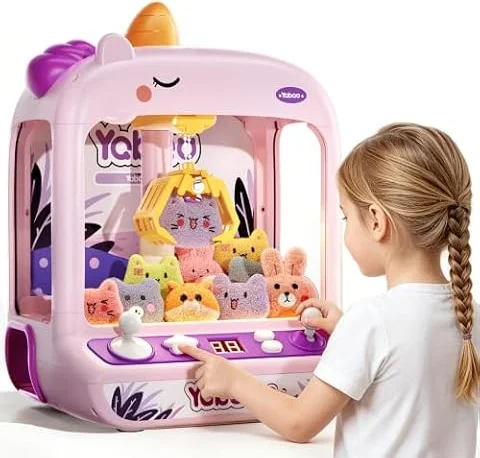 Claw Machine for Kids Girl,Unicorns Claw Machine Girl Toys Age 4 5 6 7 8 | Mini Claw Machines with Sound Lights,Brithday Gifts for 3 4 5 6 7 8 Year Old Girl Boy