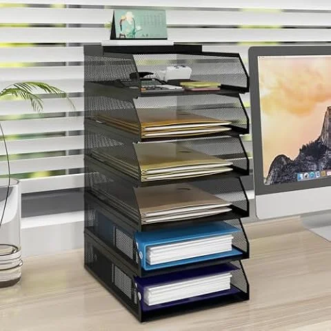 PUNCIA 6 Tiers Office A4 Paper Storage Organizer Letter Tray File Holder