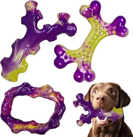 ChienBox 3-Pack Dog Chew Toys for Aggressive Chewers 30-80lbs,Bacon Flavour